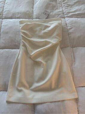 Zara Strapless Cream Mini Dress